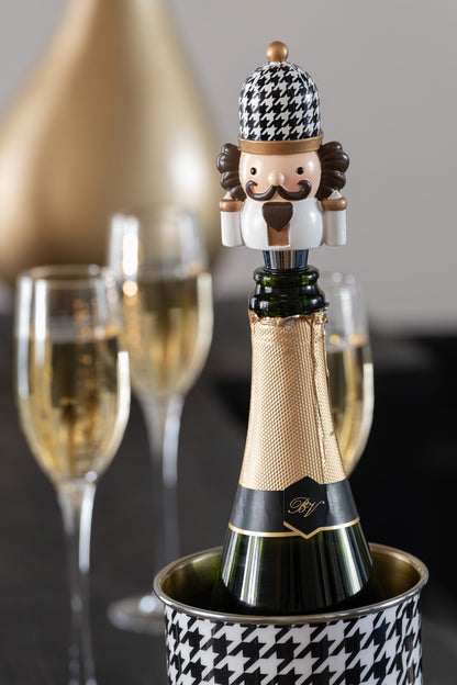Set van 3 fles stop Pied-de-poule kalkpoeder zwart/wit