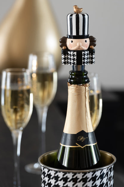 Set van 3 fles stop Pied-de-poule kalkpoeder zwart/wit