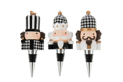 Set van 3 fles stop Pied-de-poule kalkpoeder zwart/wit