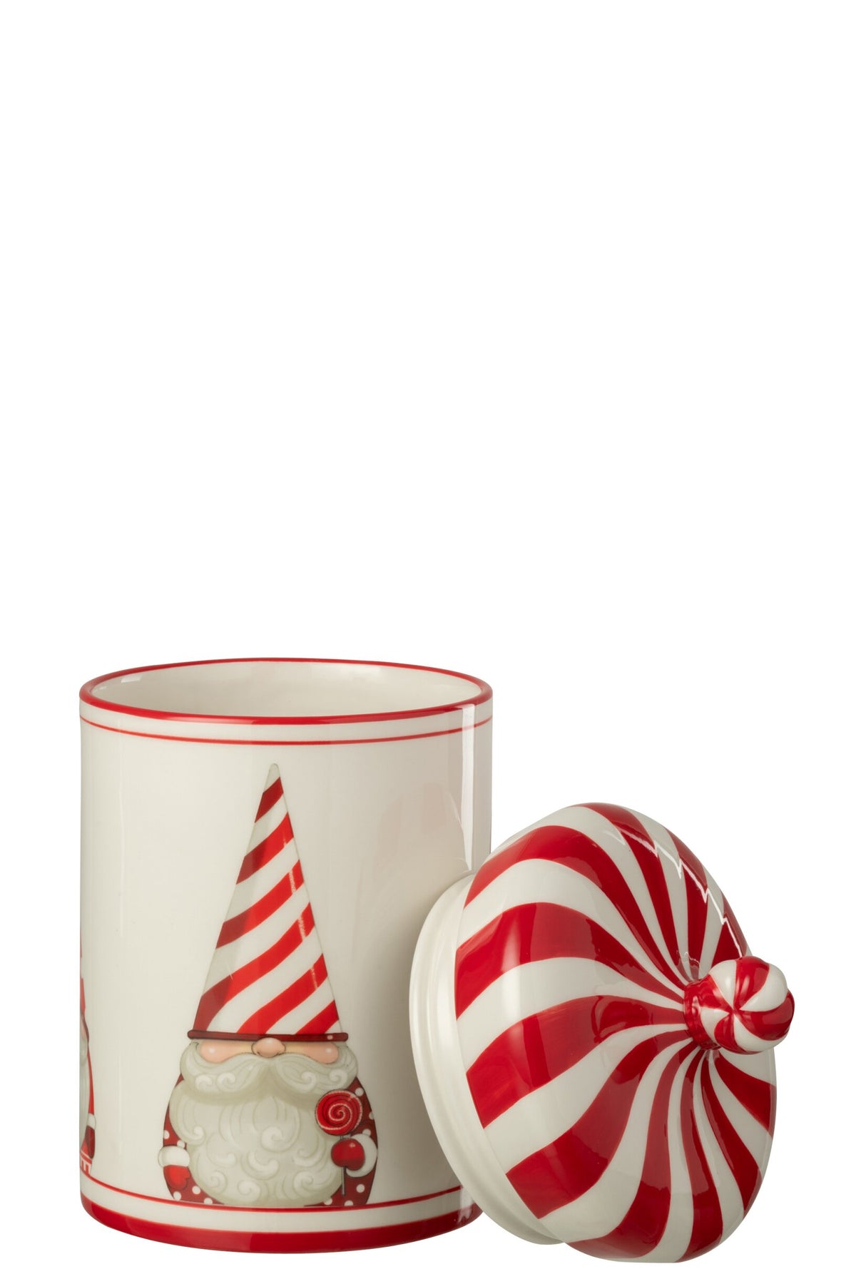 Jar Decorative Santa Claus Dolomite Christmas Red/White