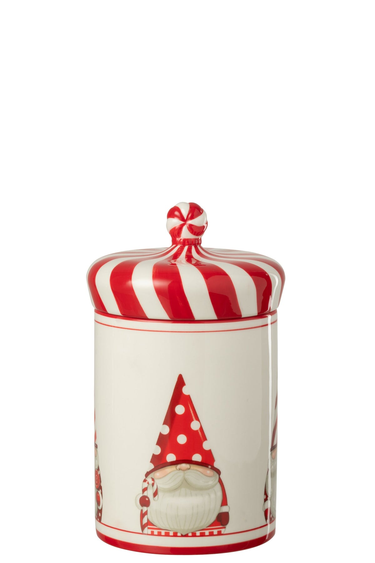 Jar Decorative Santa Claus Dolomite Christmas Red/White