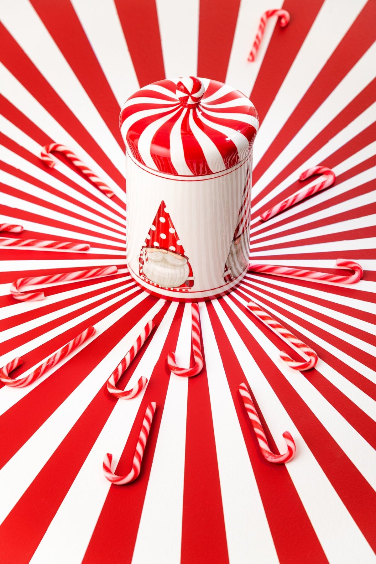 Jar Decorative Santa Claus Dolomite Christmas Red/White