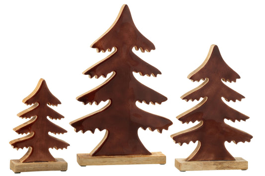 Pine Tree On Base Mango Wood Natural/Brown Large