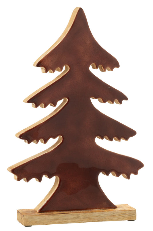 Pine Tree On Base Mango Wood Natural/Brown Large