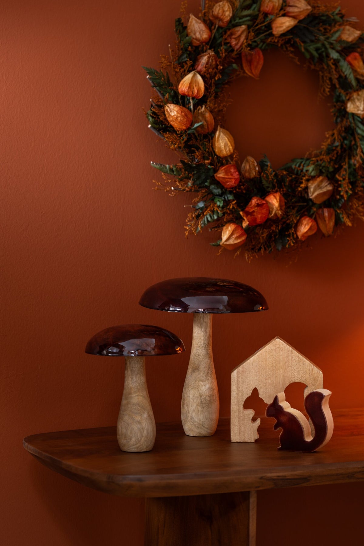 Mushroom Shiny Mango Wood Natural/Brown Large