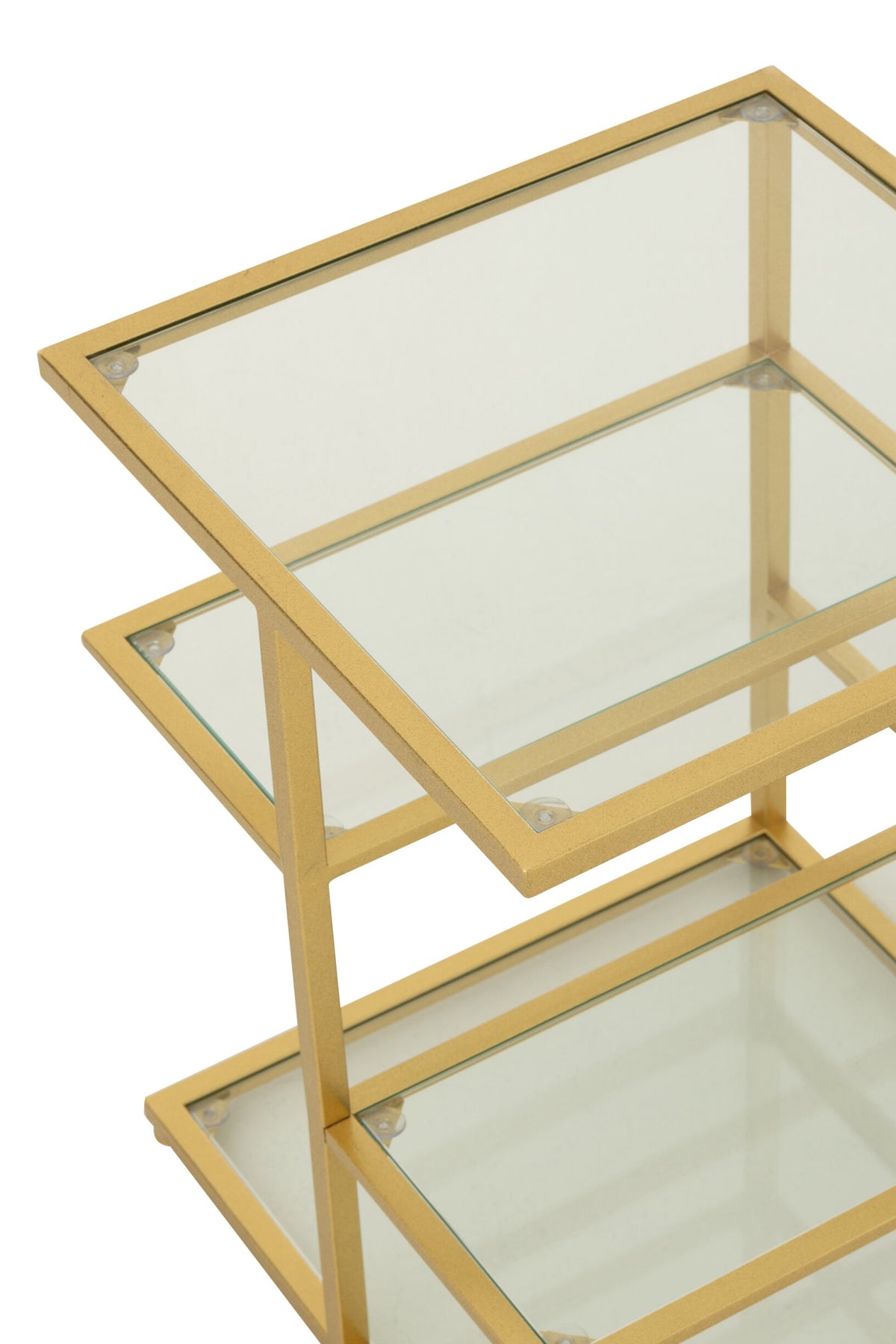 Side Table Iron/Glass Gold Colored