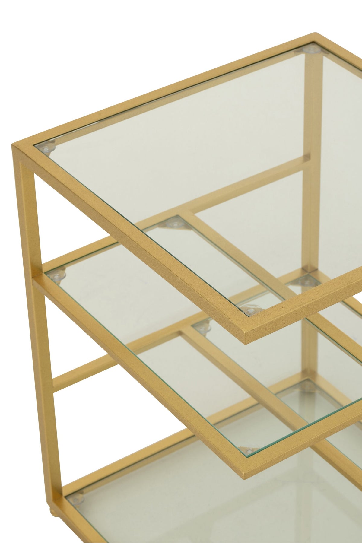 Side Table Iron/Glass Gold Colored