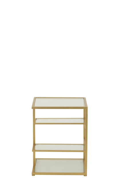 Side Table Iron/Glass Gold Colored