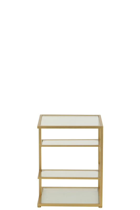 Side Table Iron/Glass Gold Colored