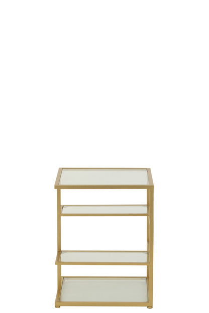 Side Table Iron/Glass Gold Colored