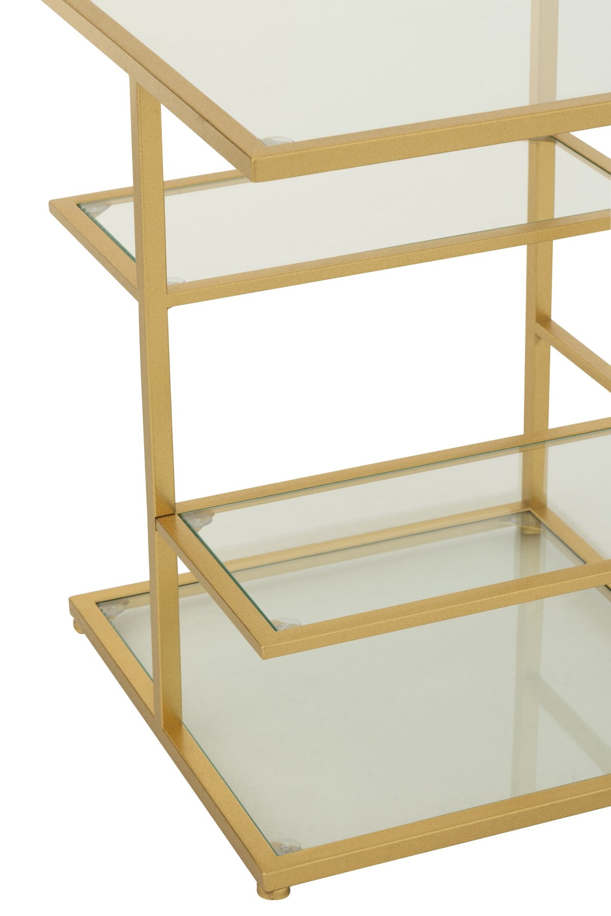 Side Table Iron/Glass Gold Colored