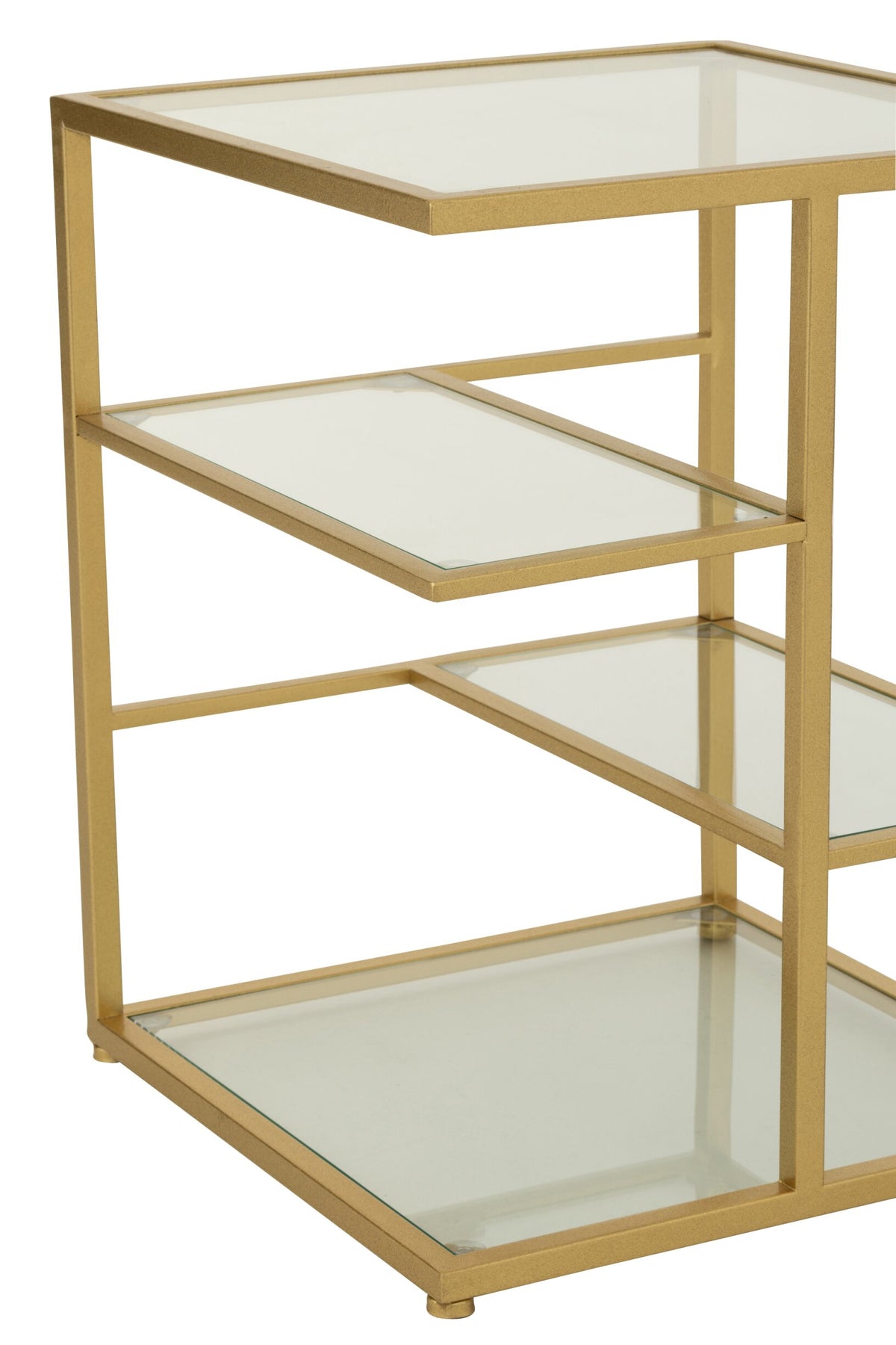 Side Table Iron/Glass Gold Colored