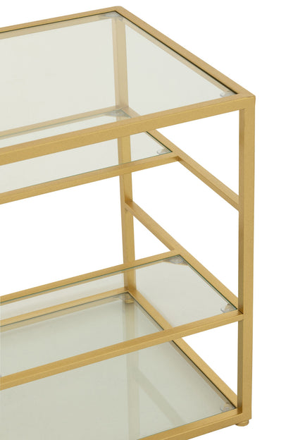 Side Table Iron/Glass Gold Colored