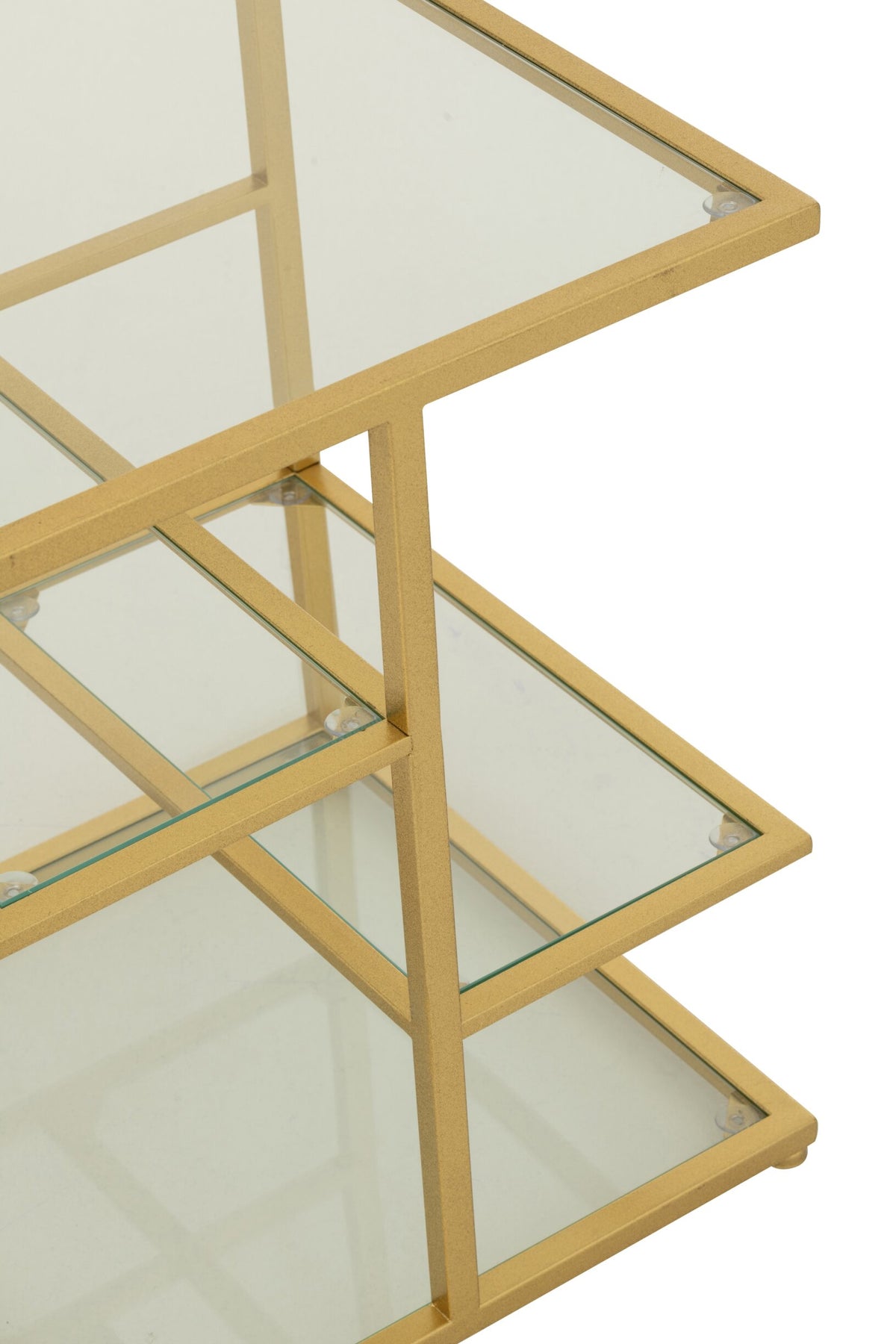 Side Table Iron/Glass Gold Colored