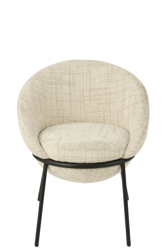 Dining Chair Iron Beige/Black