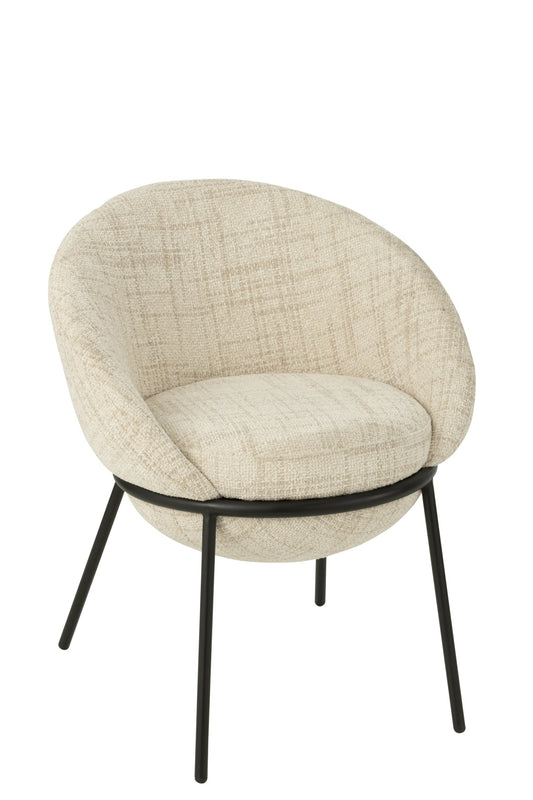 Dining Chair Iron Beige/Black