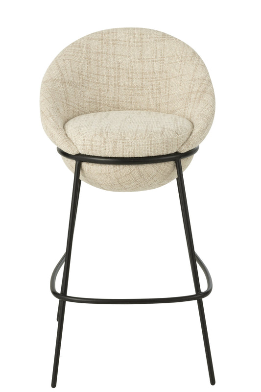 Bar Stool Iron Beige/Black