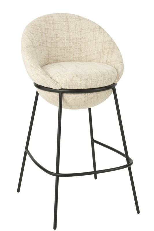 Bar Stool Iron Beige/Black