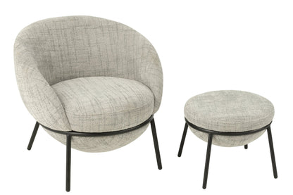 Lounge Chair + Footstool Iron Grey/Black
