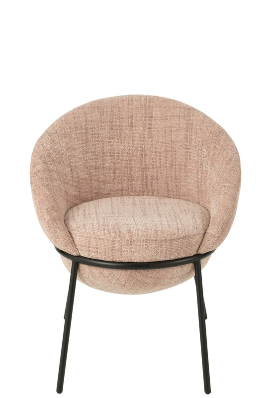 Dining Chair Iron Light Pink/Black