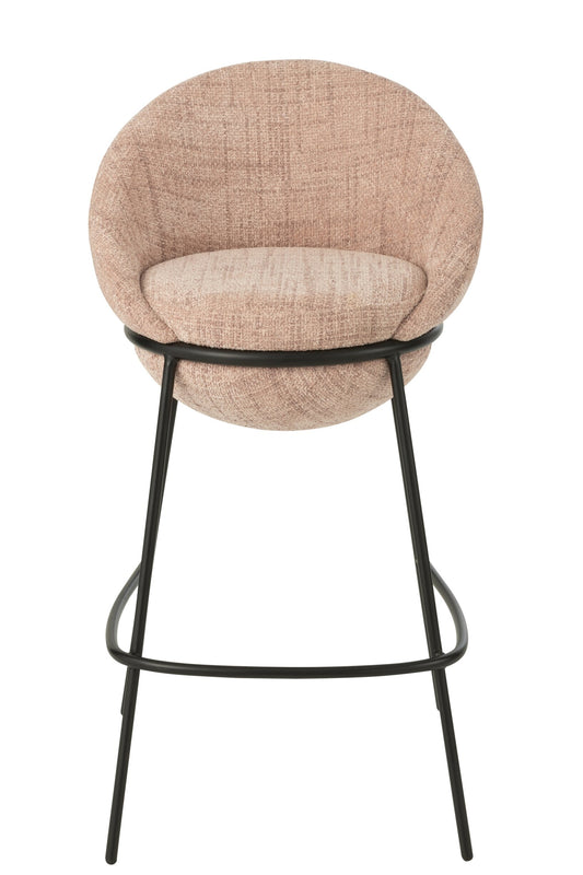 Bar Stool Iron Light Pink/Black