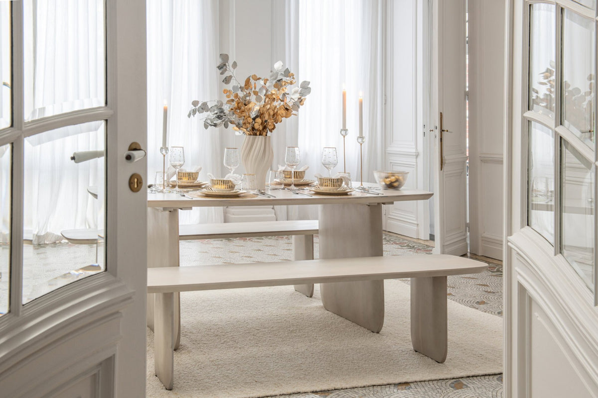 Dining Table Acacia Wood White