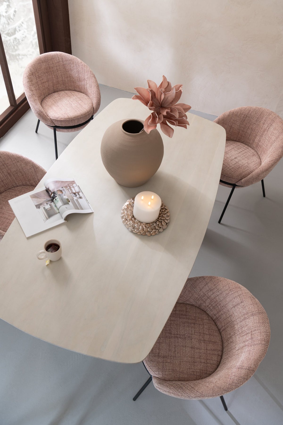 Dining Table Acacia Wood White