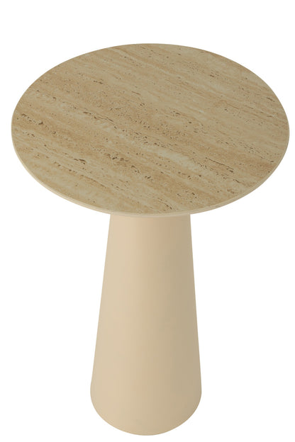 Side Table Column Cone Iron Ecru/Beige