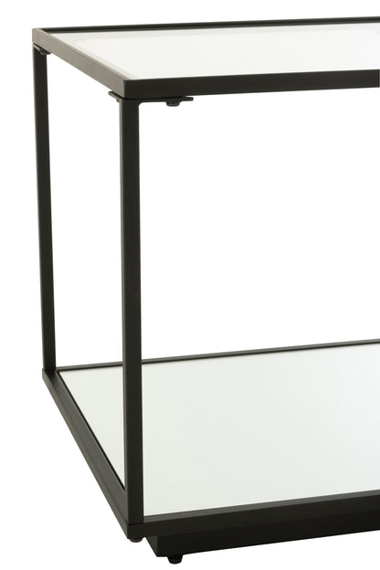 Coffee Table Iron/Glass Black Small