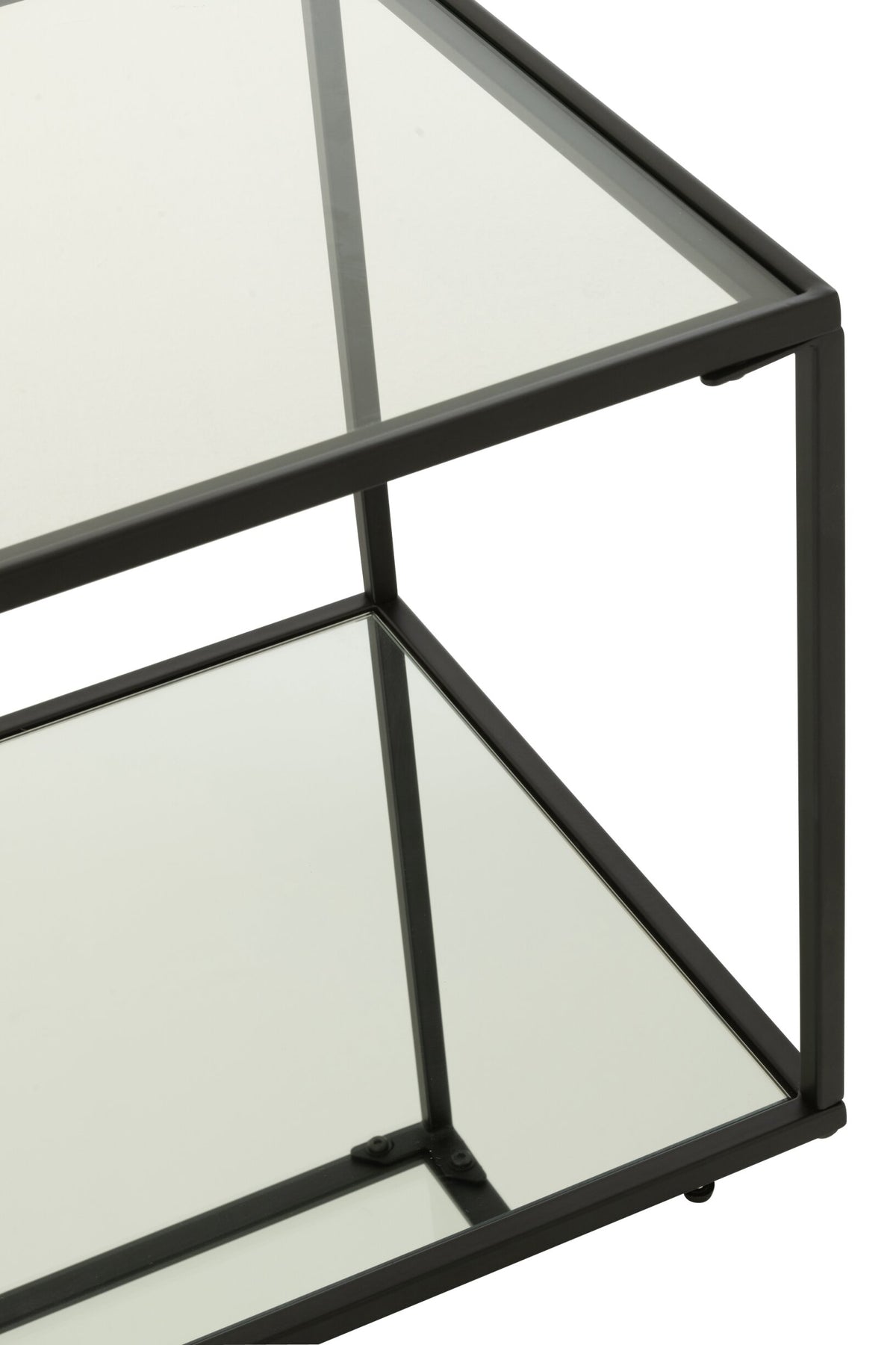 Coffee Table Iron/Glass Black Small