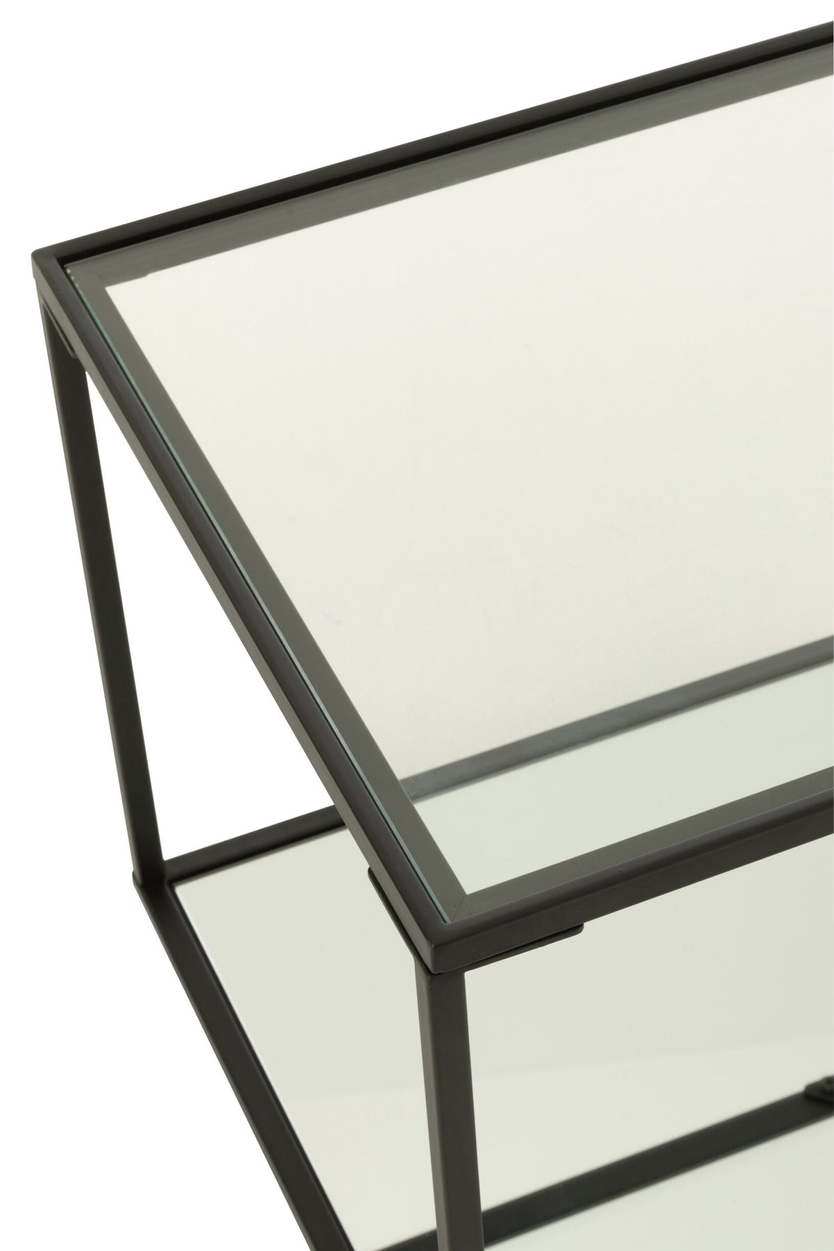 Coffee Table Iron/Glass Black Small