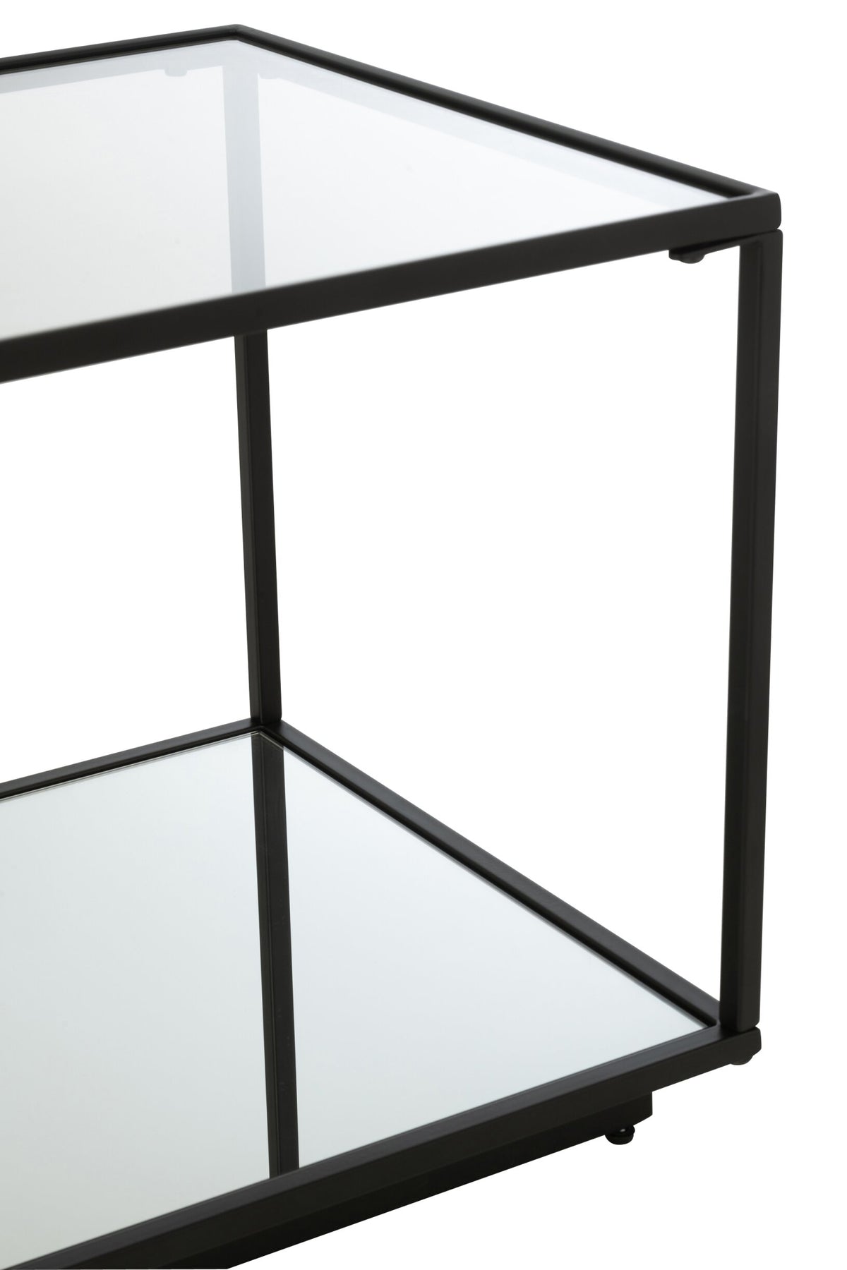Coffee Table Iron/Glass Black Small
