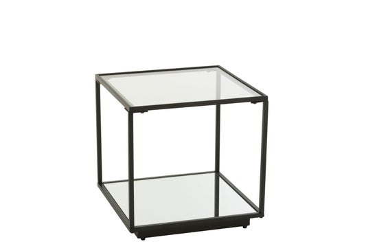 Coffee Table Iron/Glass Black Small