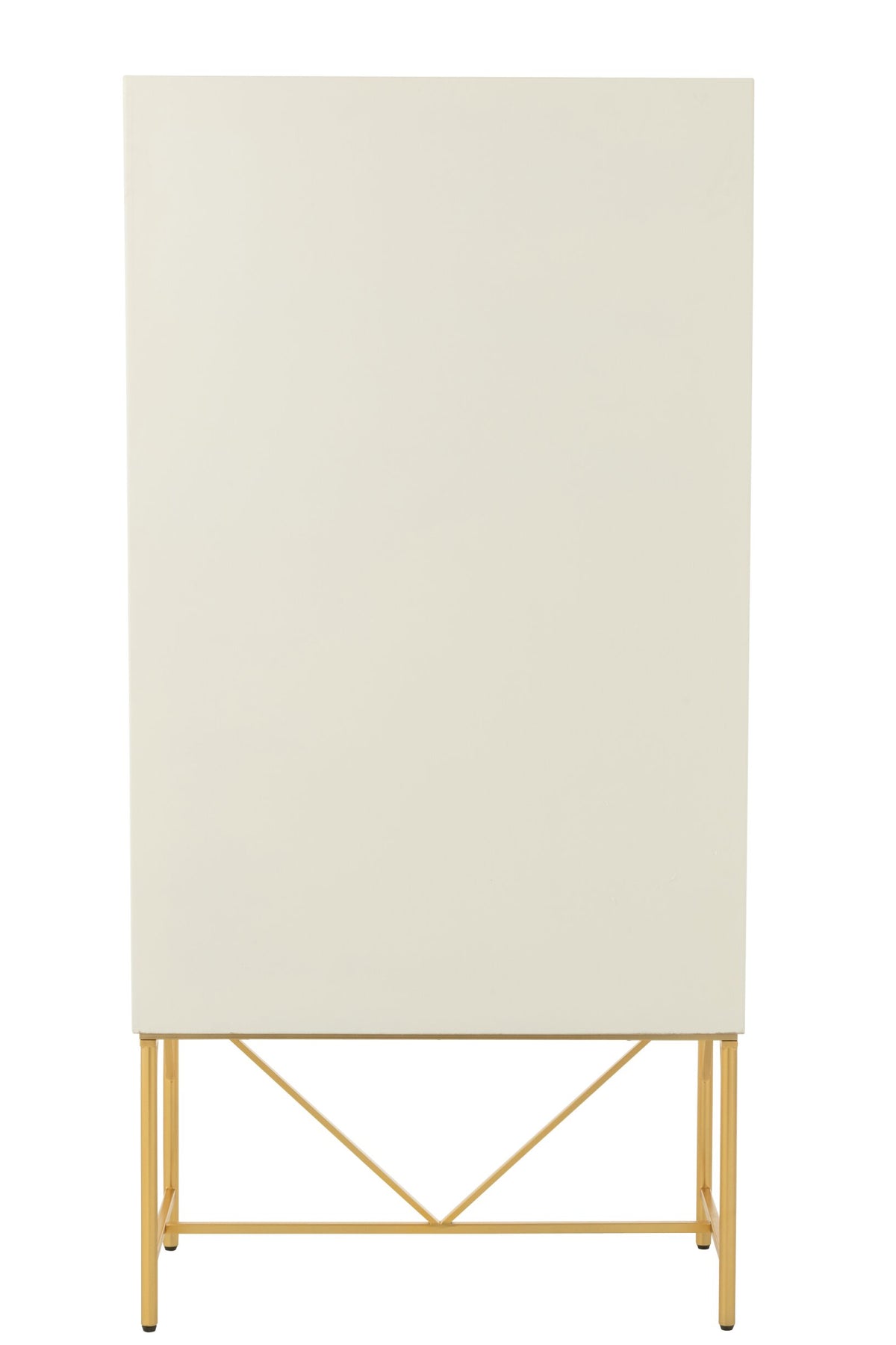 Chest Of Drawers Mdf/Metal White/Gold Colored
