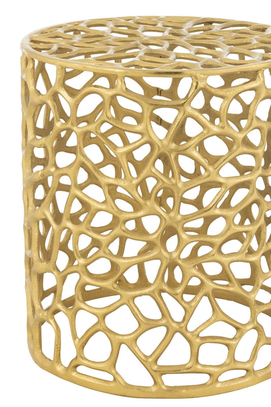 Stool Cylinder Aluminium Gold Colored