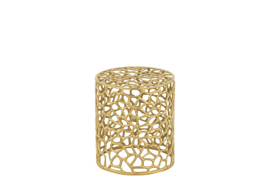 Stool Cylinder Aluminium Gold Colored