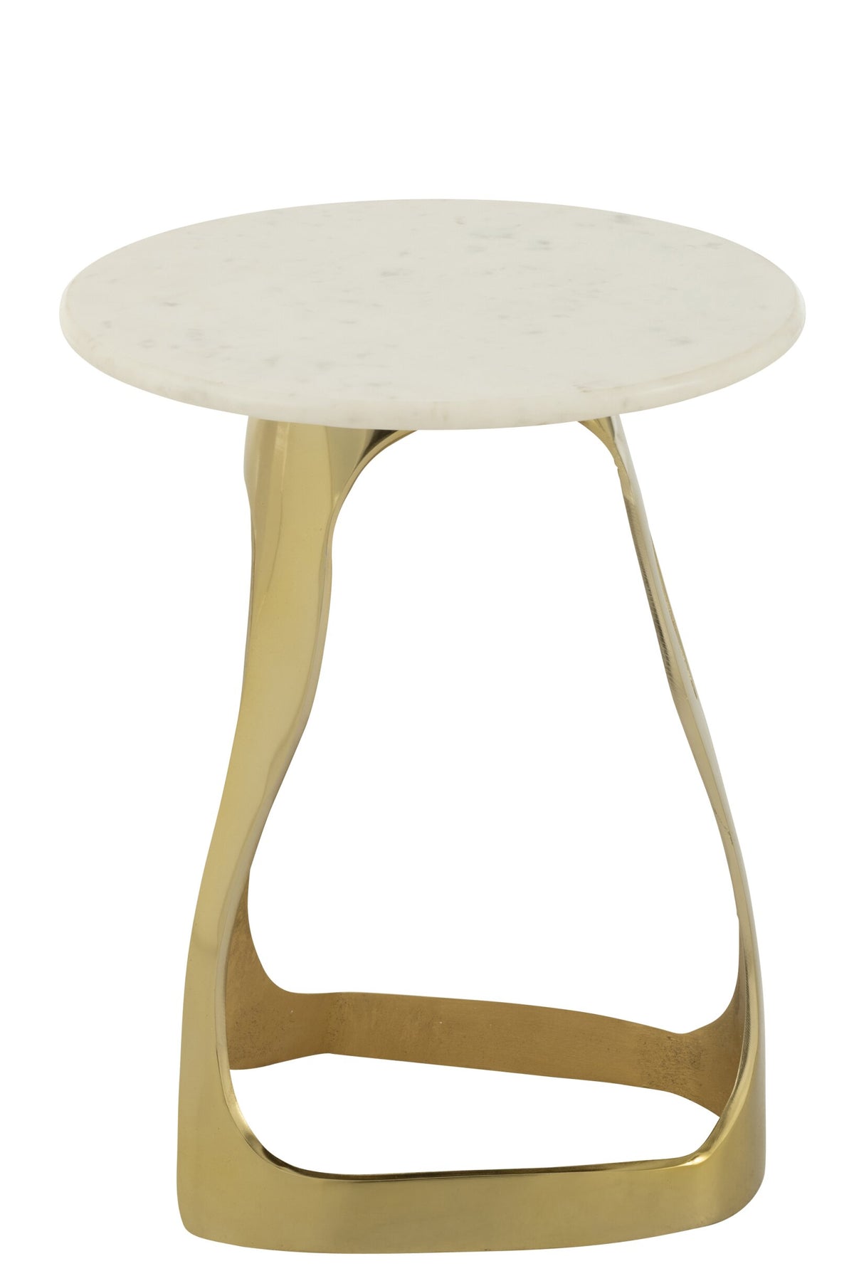 Side Table Aluminium/Stone Gold Colored/White Large