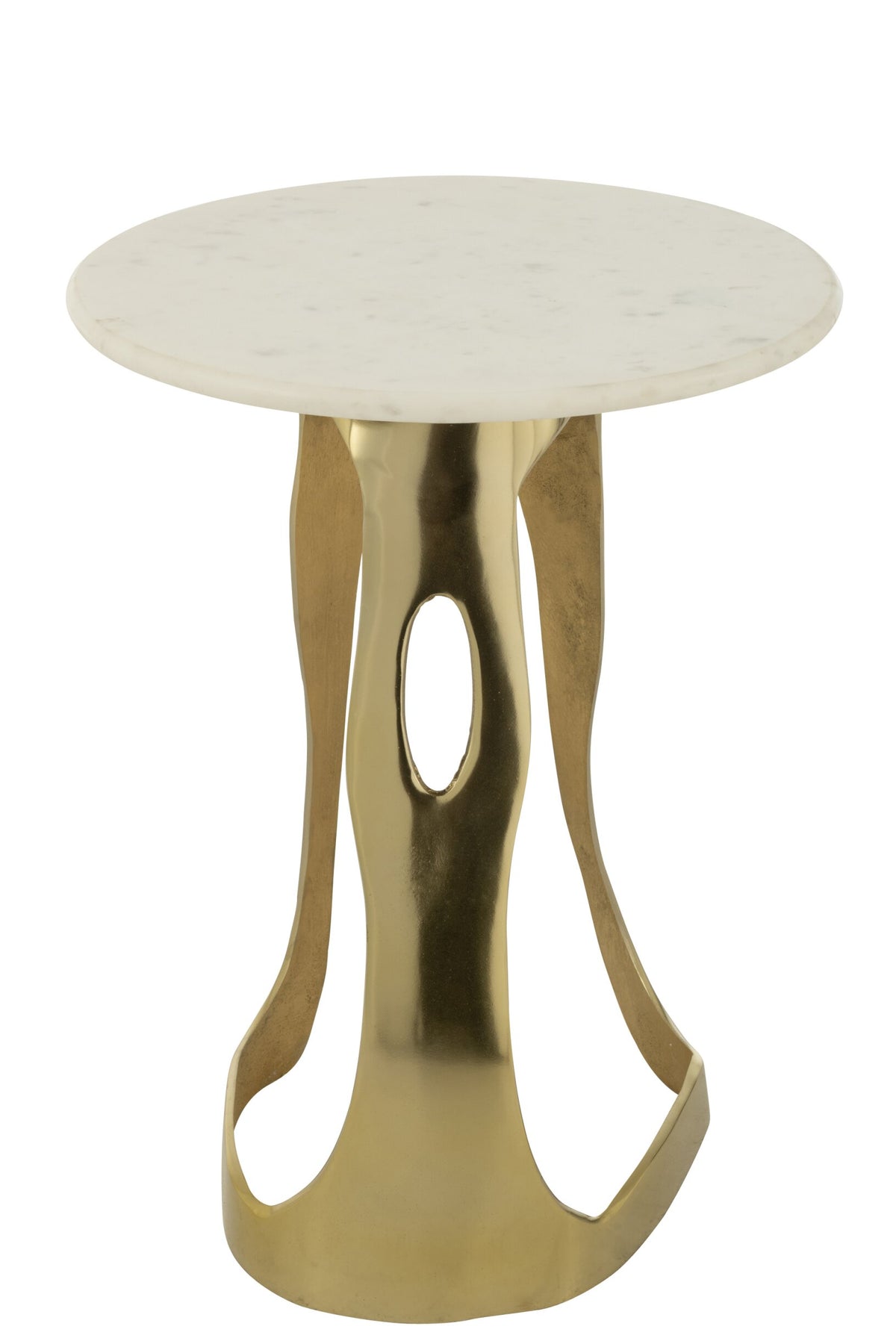 Side Table Aluminium/Stone Gold Colored/White Large