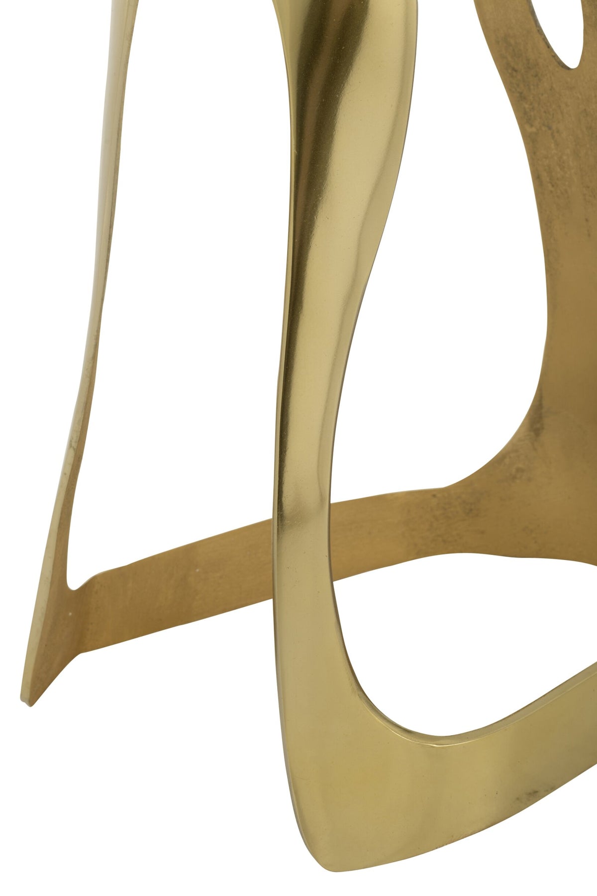Side Table Aluminium/Stone Gold Colored/White Large