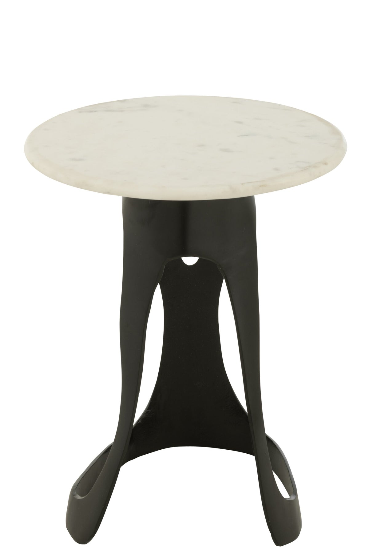 Side Table Aluminium/Stone Black/White Large