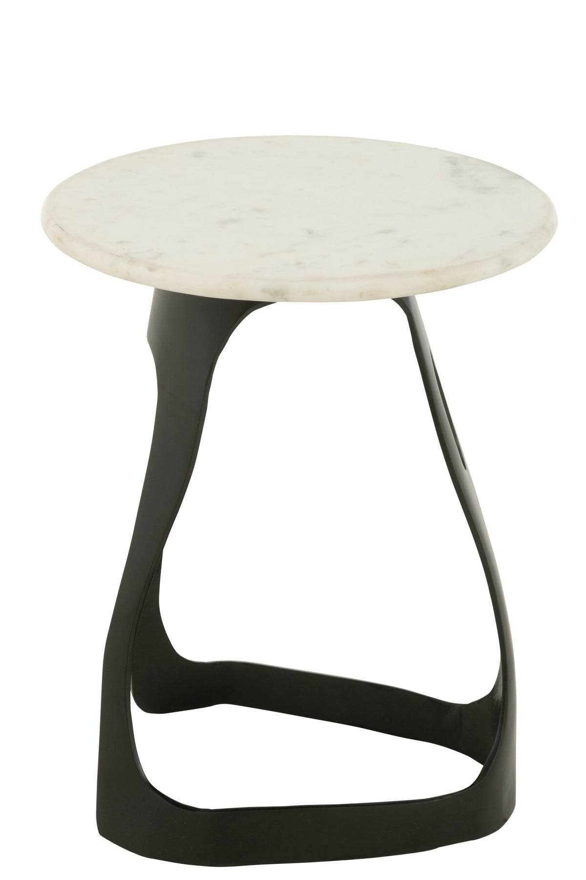 Side Table Aluminium/Stone Black/White Large