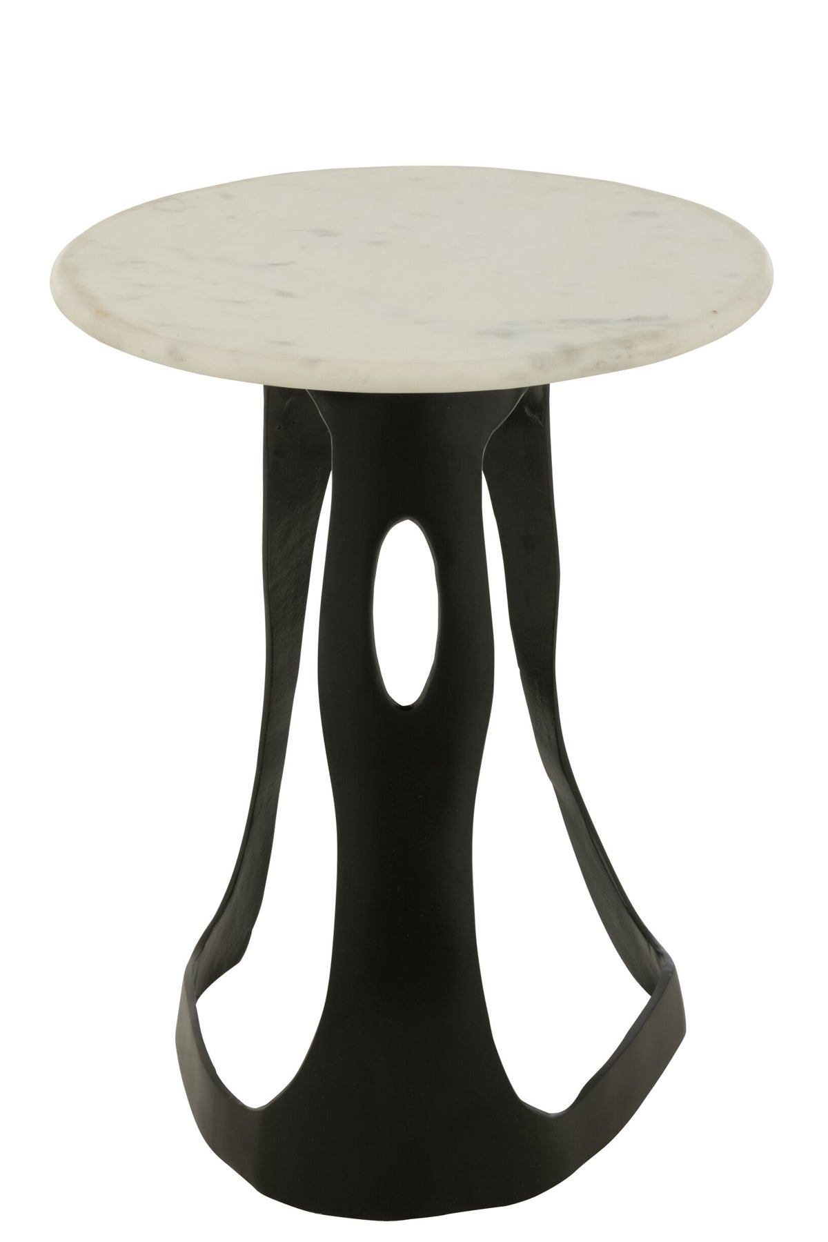 Side Table Aluminium/Stone Black/White Large