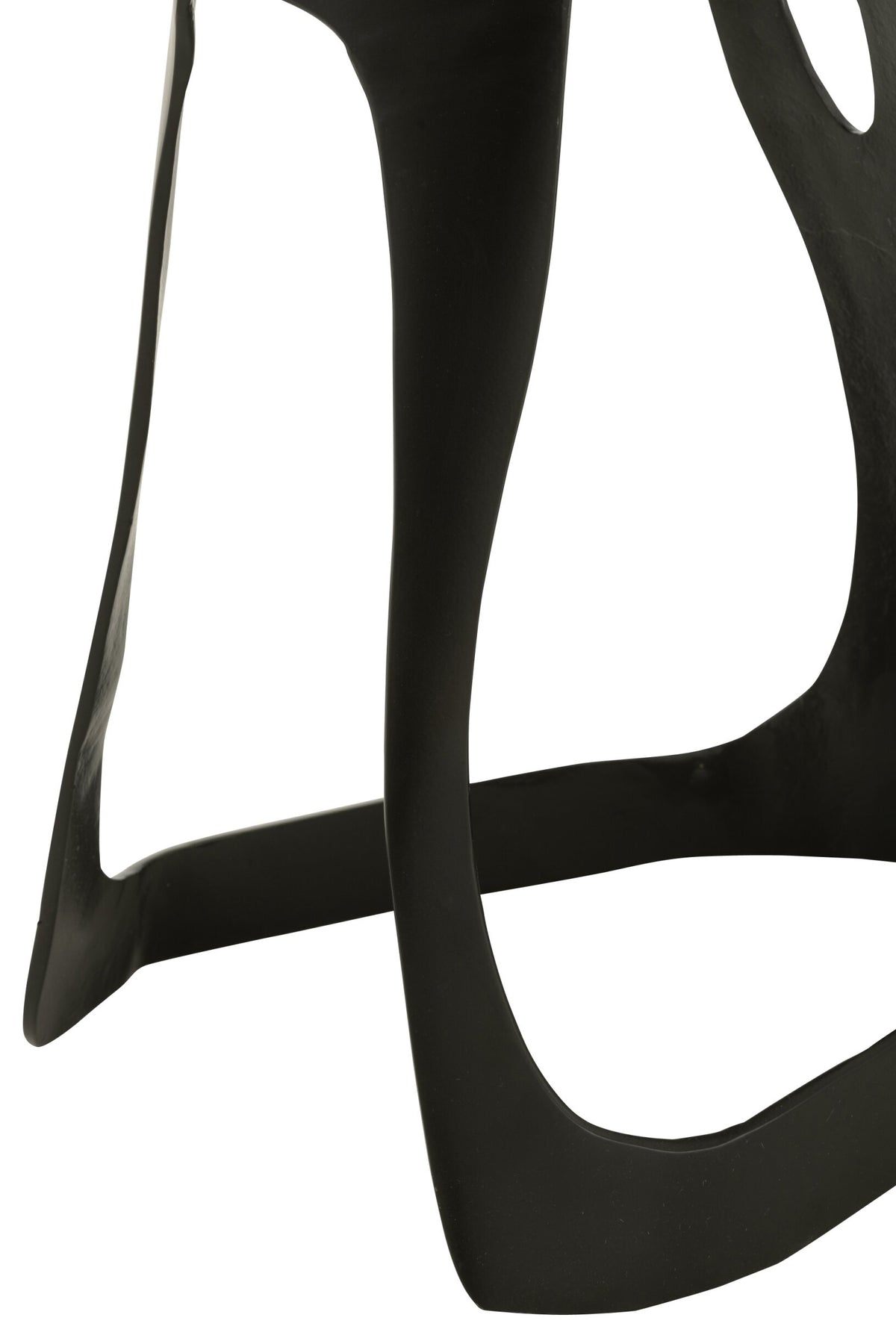 Side Table Aluminium/Stone Black/White Large