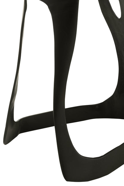 Side Table Aluminium/Stone Black/White Large