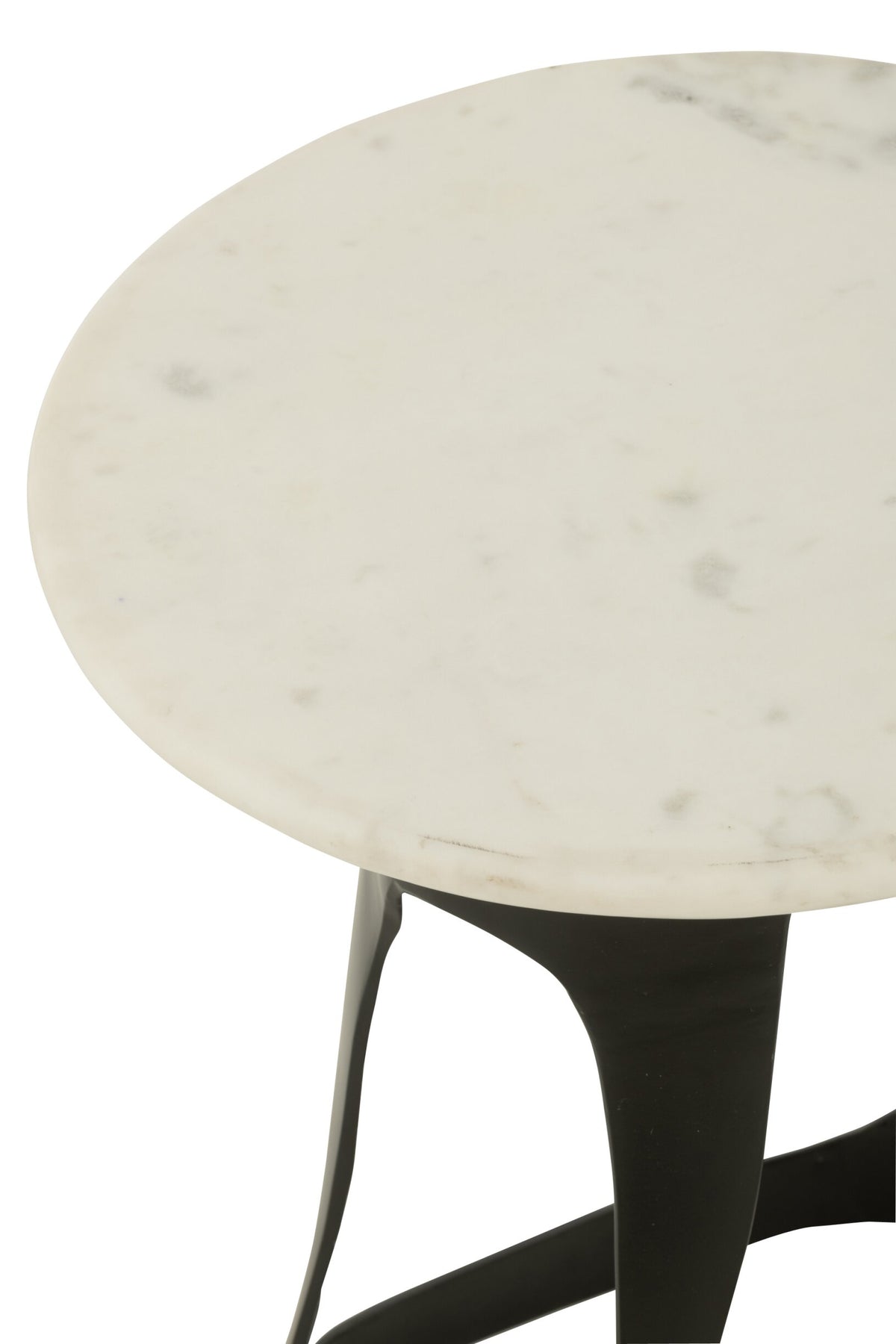 Side Table Aluminium/Stone Black/White Large