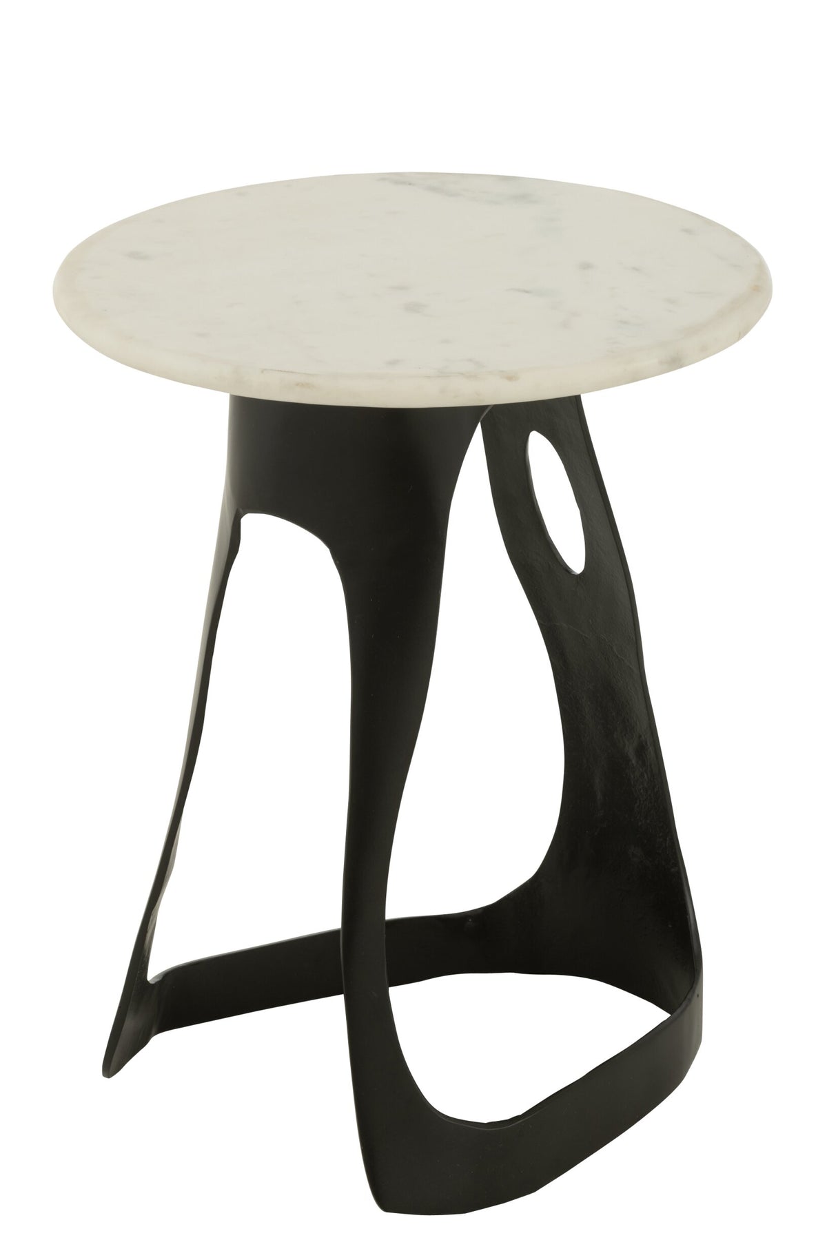 Side Table Aluminium/Stone Black/White Large