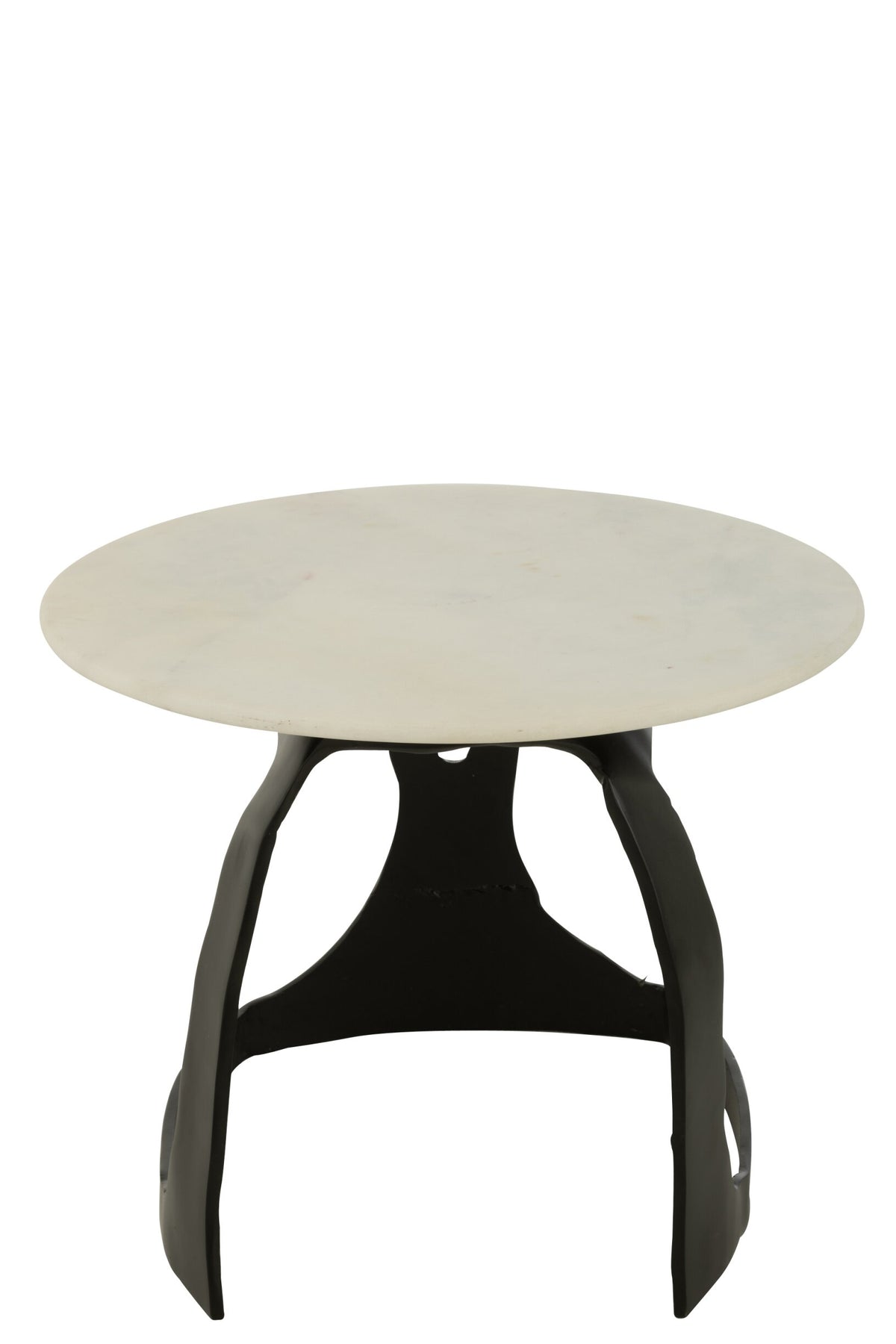 Side Table Aluminium/Stone Black/White Small