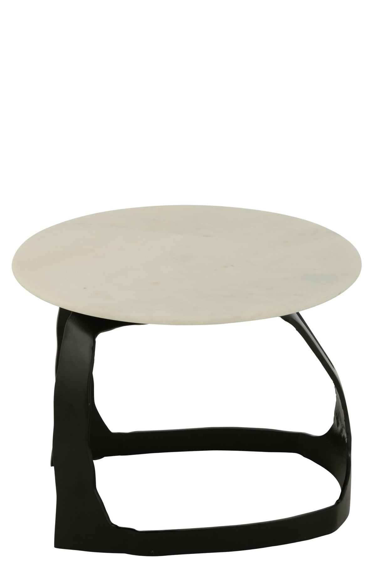 Side Table Aluminium/Stone Black/White Small