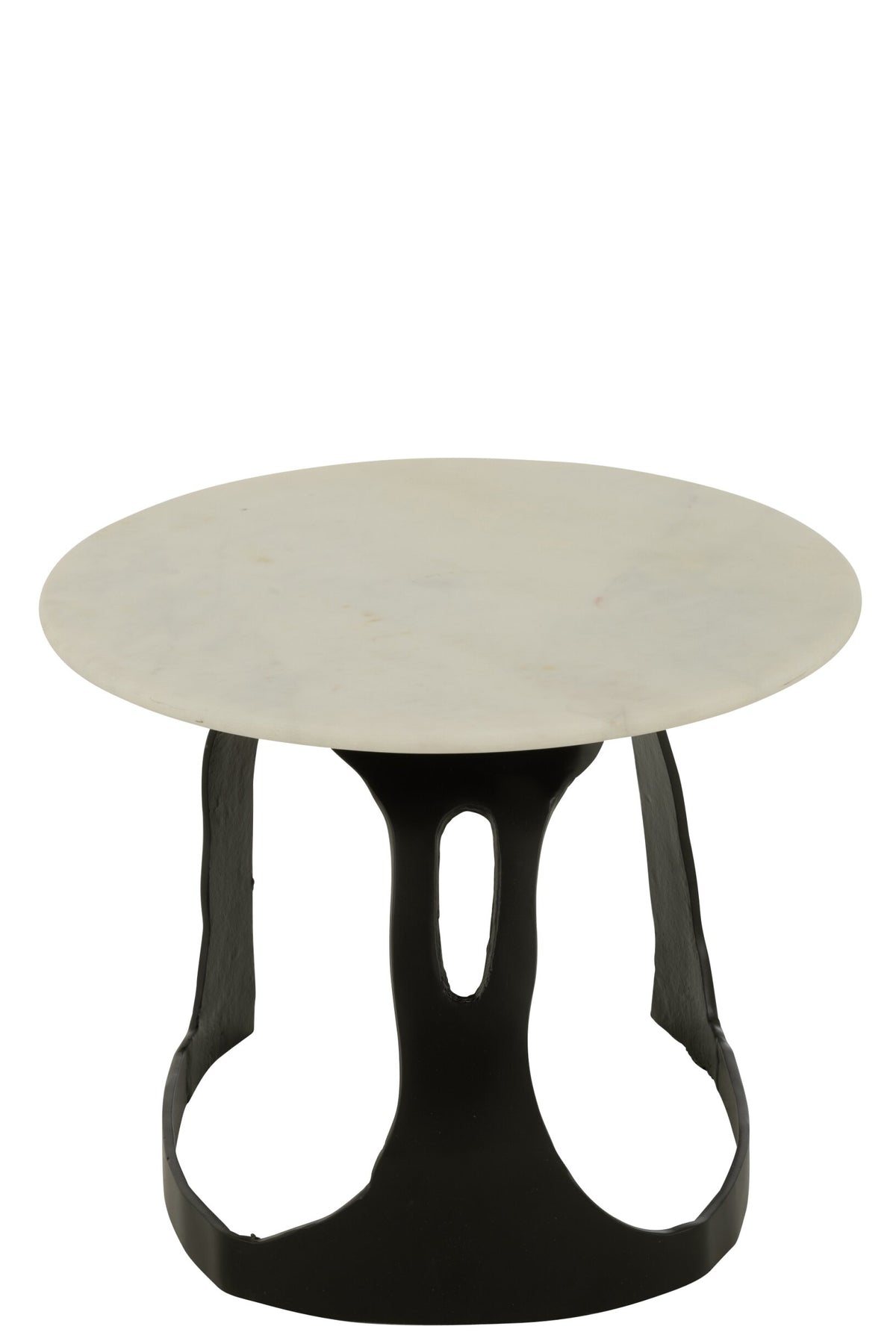 Side Table Aluminium/Stone Black/White Small