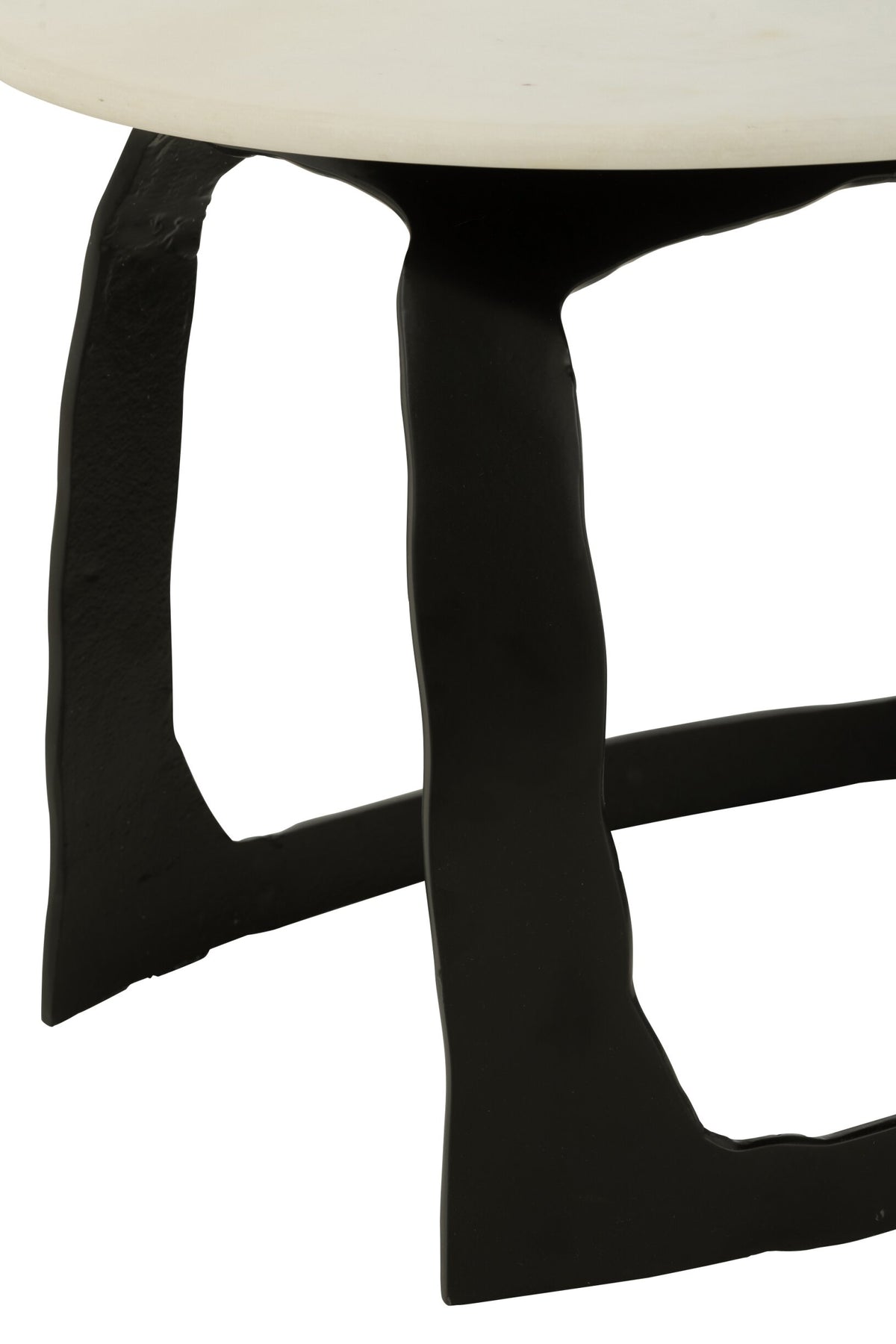 Side Table Aluminium/Stone Black/White Small